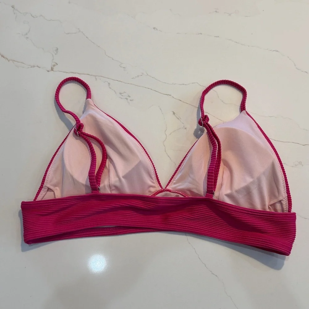 Hot Pink Ribbed Bikini Set - Picture 3 of 8